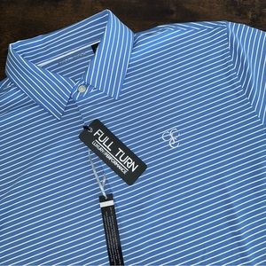Full Turn Men's Blue‎ Golf Shirt Polo M Medium
